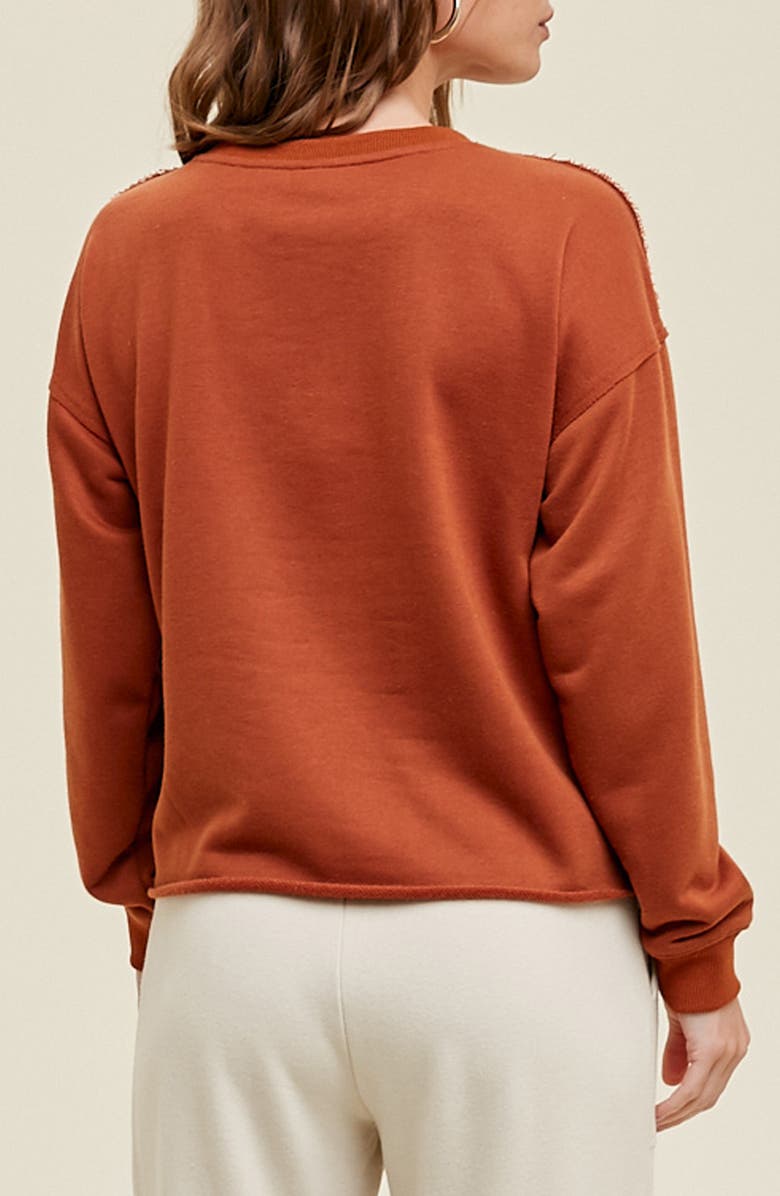 WISHLIST French Terry Knit Top, Alternate, color, Brick