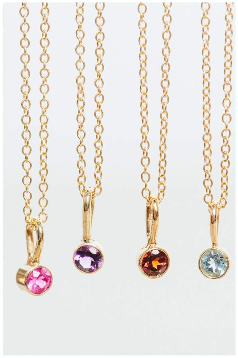 Bezel Set Aquamarine Charm, Alternate, color, YELLOW GOLD