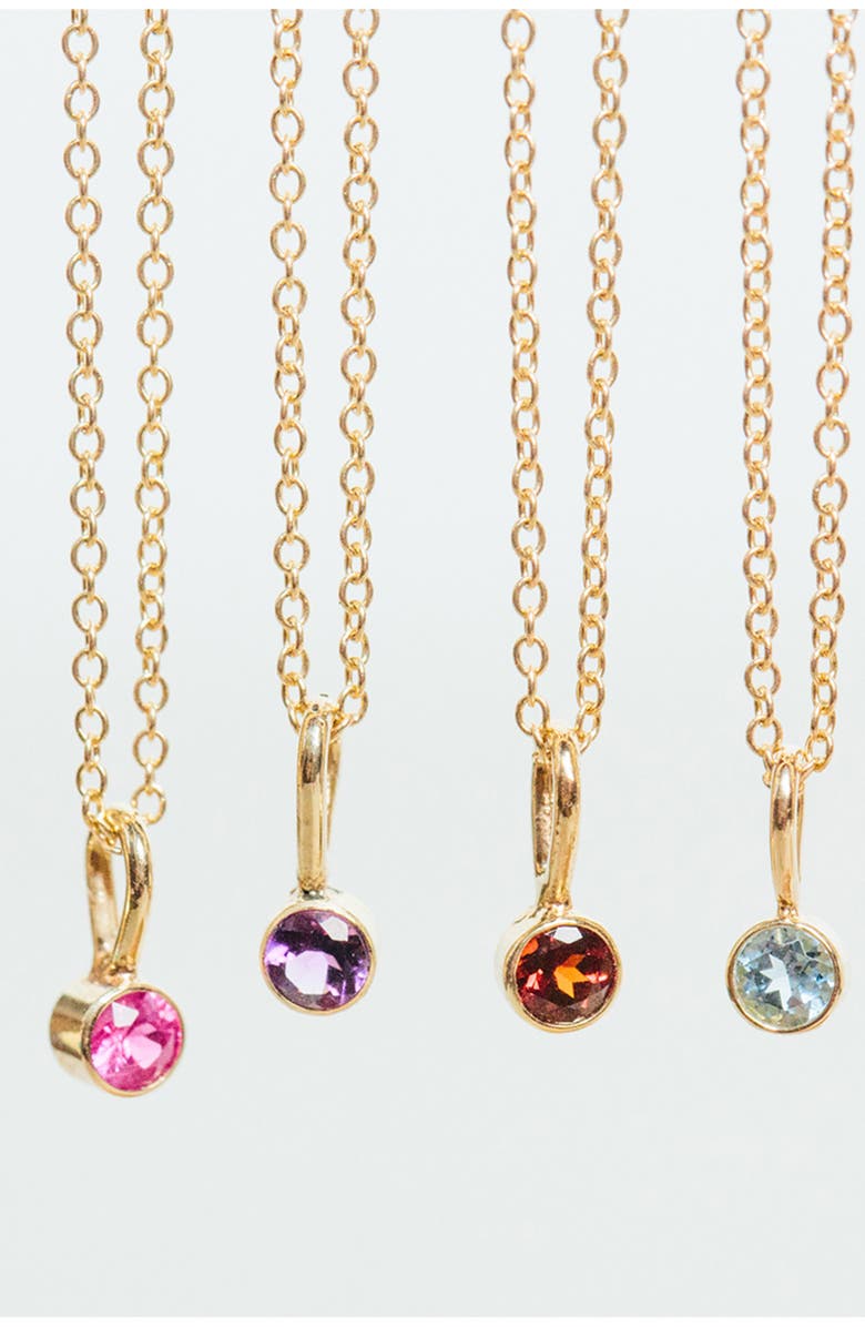 Zoë Chicco Bezel Set Aquamarine Charm, Alternate, color, Yellow Gold