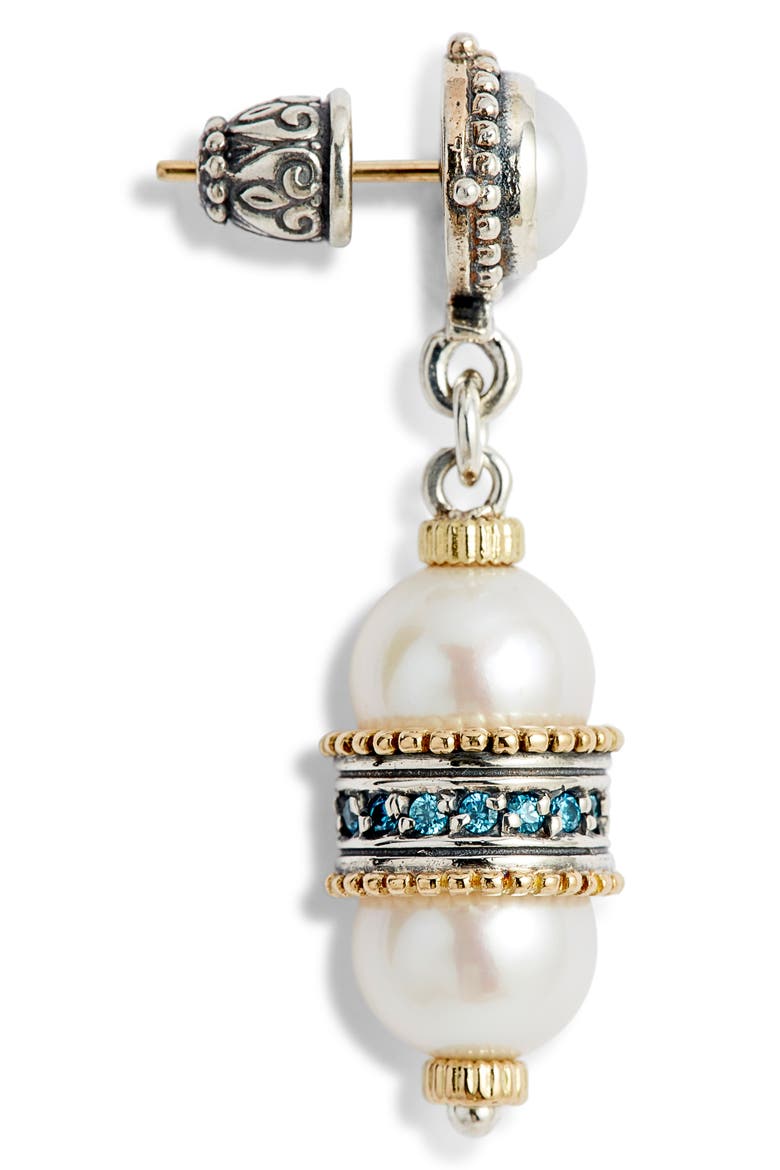 Thalia Double Pearl Drop Earrings, Alternate, color, SILVER/ PEARL