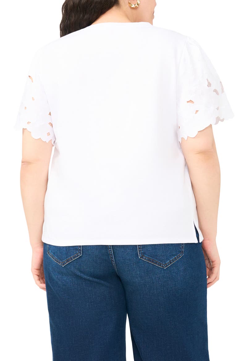 Lace Sleeve Tee, Alternate, color, ULTRA WHITE