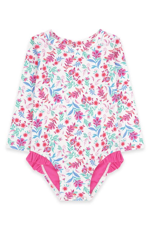 Feather 4 Arrow Babies' Kids' Coastal Cutie Floral Upf 50+ One-piece Rashguard Swimsuit In Multi