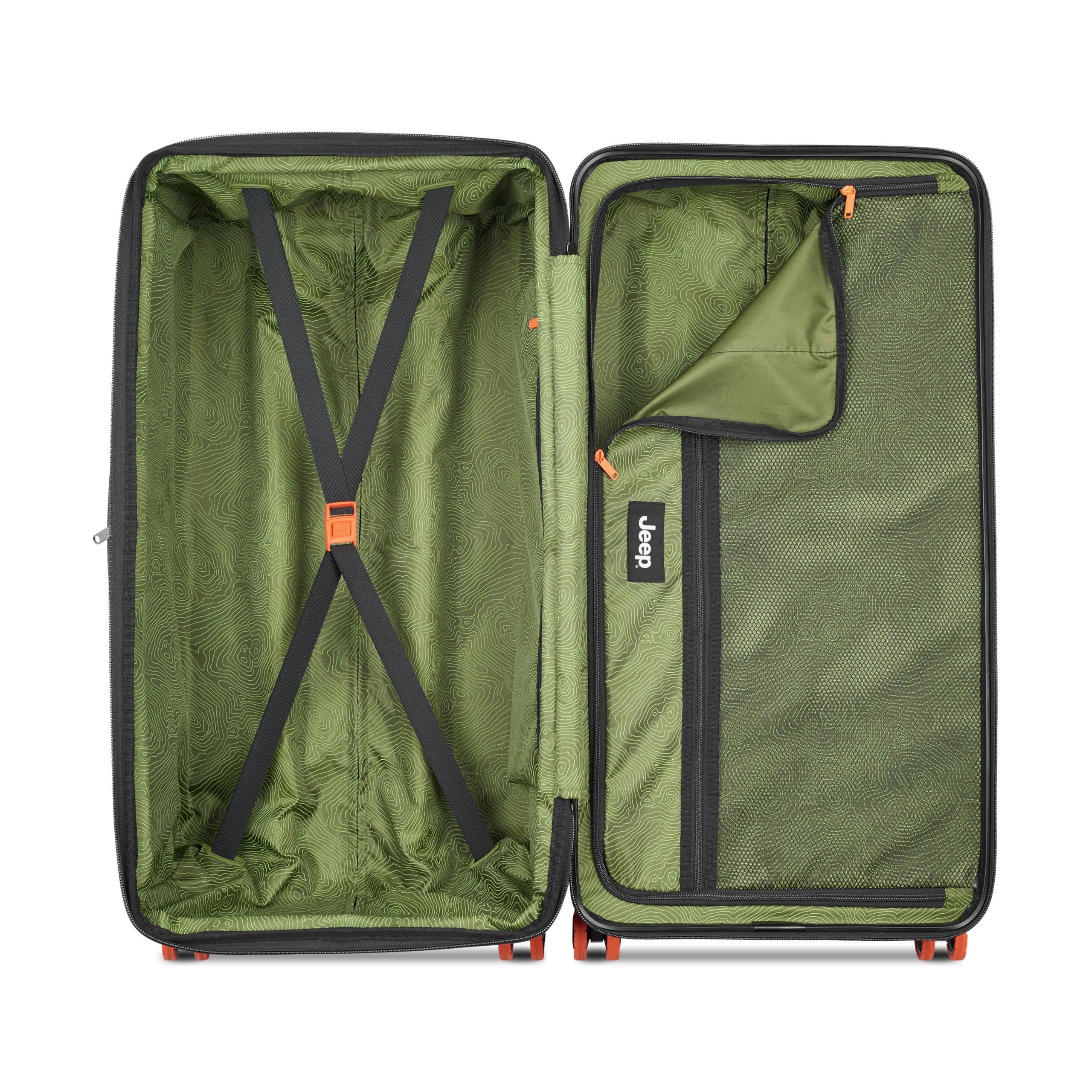 JEEP JH002B Checked-Large 29 Inch Hardside Expandable Luggage with Spinner Wheels, Alternate, color, Black