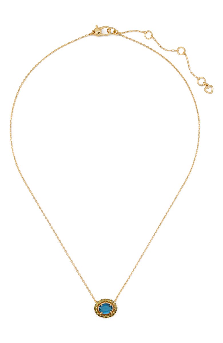 Kate Spade New York victoria mini halo pendant necklace, Main, color,