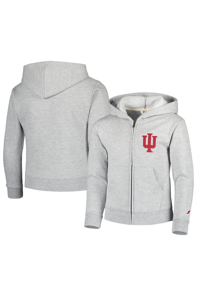 Youth League Collegiate Wear Heather Gray Indiana Hoosiers Full-Zip Hoodie, Main, color, Heather Gray
