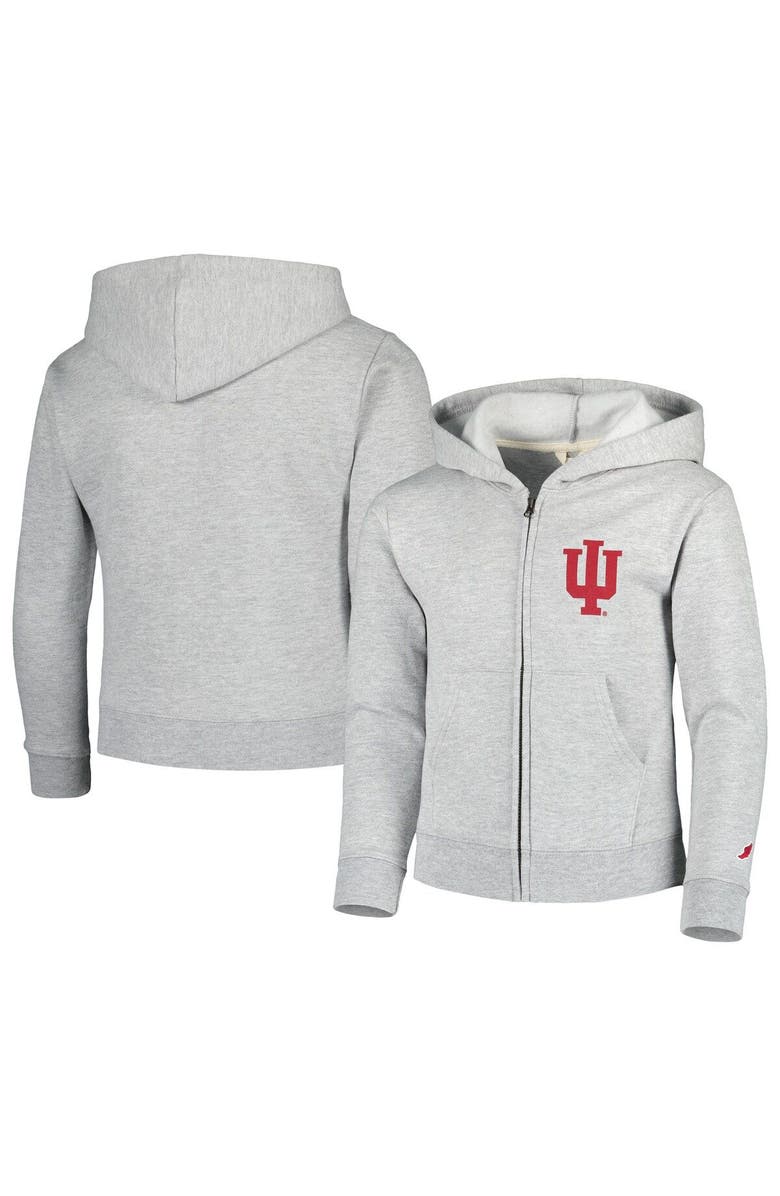 LEAGUE COLLEGIATE WEAR Youth League Collegiate Wear Heather Gray Indiana Hoosiers Full-Zip Hoodie, Main, color, 