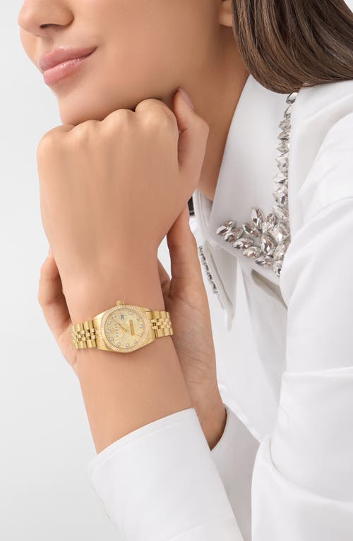 Philipp Plein Date Superlative Crystal Watch In Ip Yellow Gold