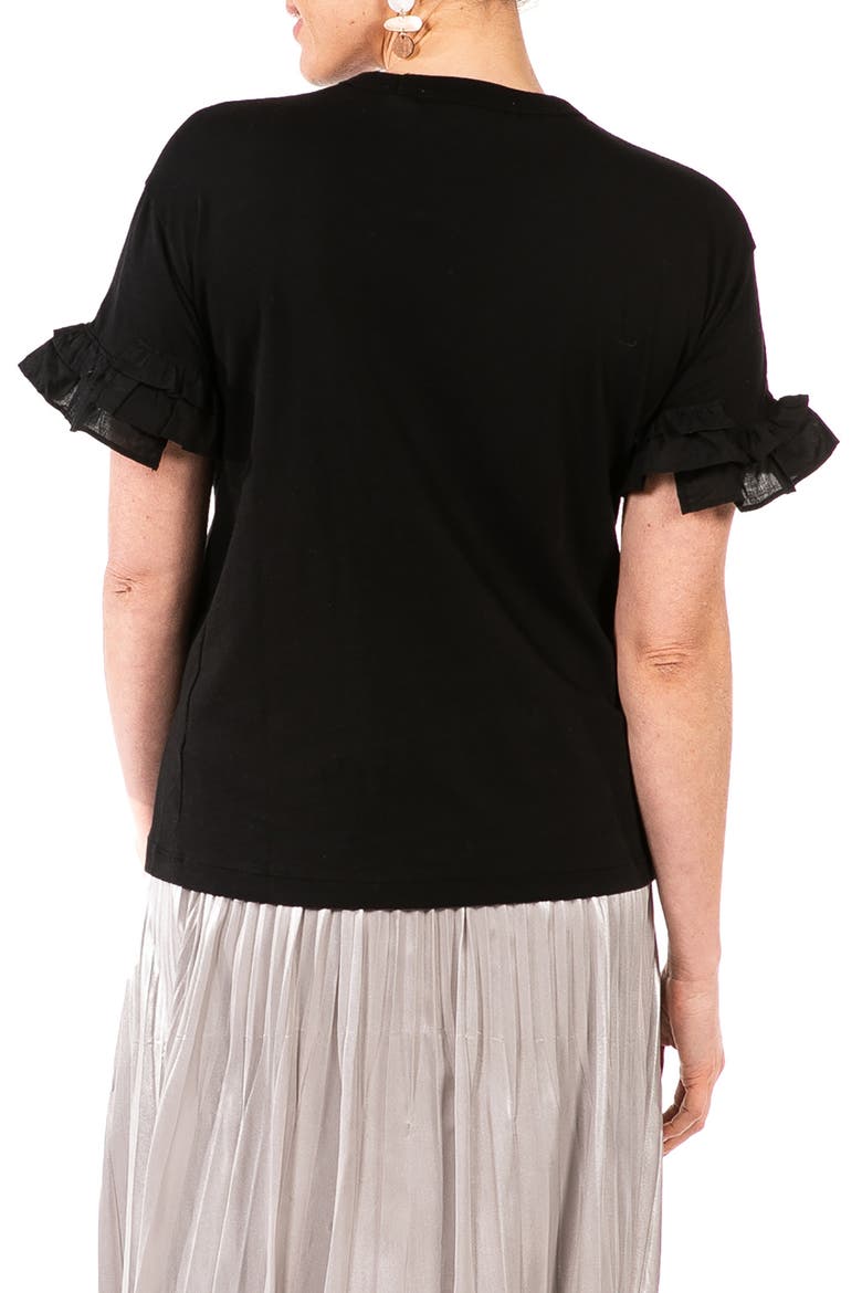 Joey Ruffle Sleeve Maternity/Nursing T-Shirt, Alternate, color, BLACK
