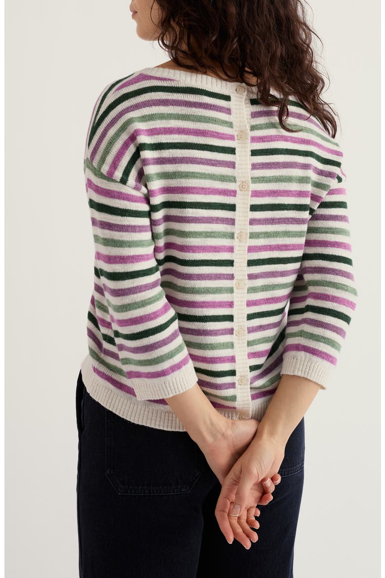 Knavock Stripe Organic Cotton & Linen Sweater, Alternate, color, KNIT MINI CORNISH VERBENA MIX