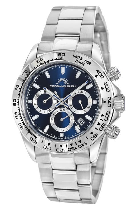 Men's Preston Multi-Function Dial Stainless Steel Bracelet Watch, 41mm