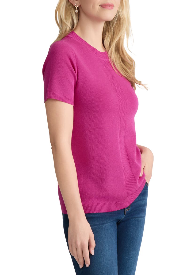 Short Sleeve Rib Sweater, Alternate, color, BRIGHT ORCHID