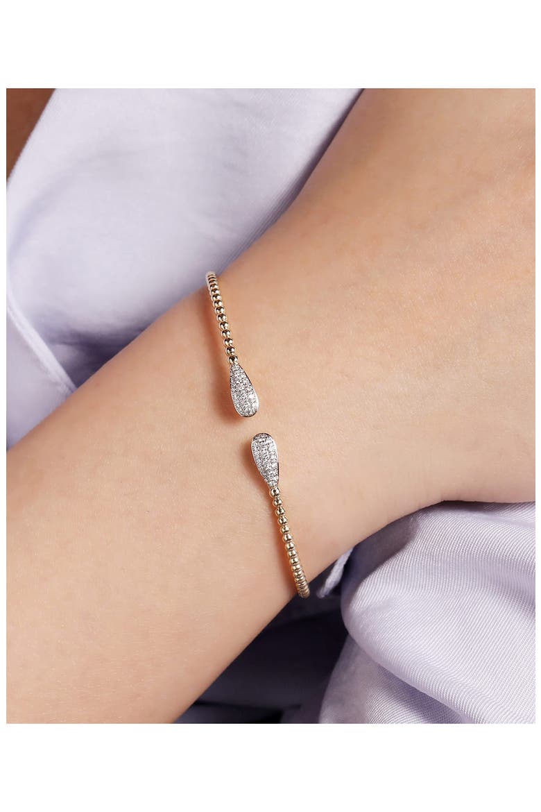 Bujukan Beaded Diamond Pavé Cuff Bracelet, Alternate, color, GOLD