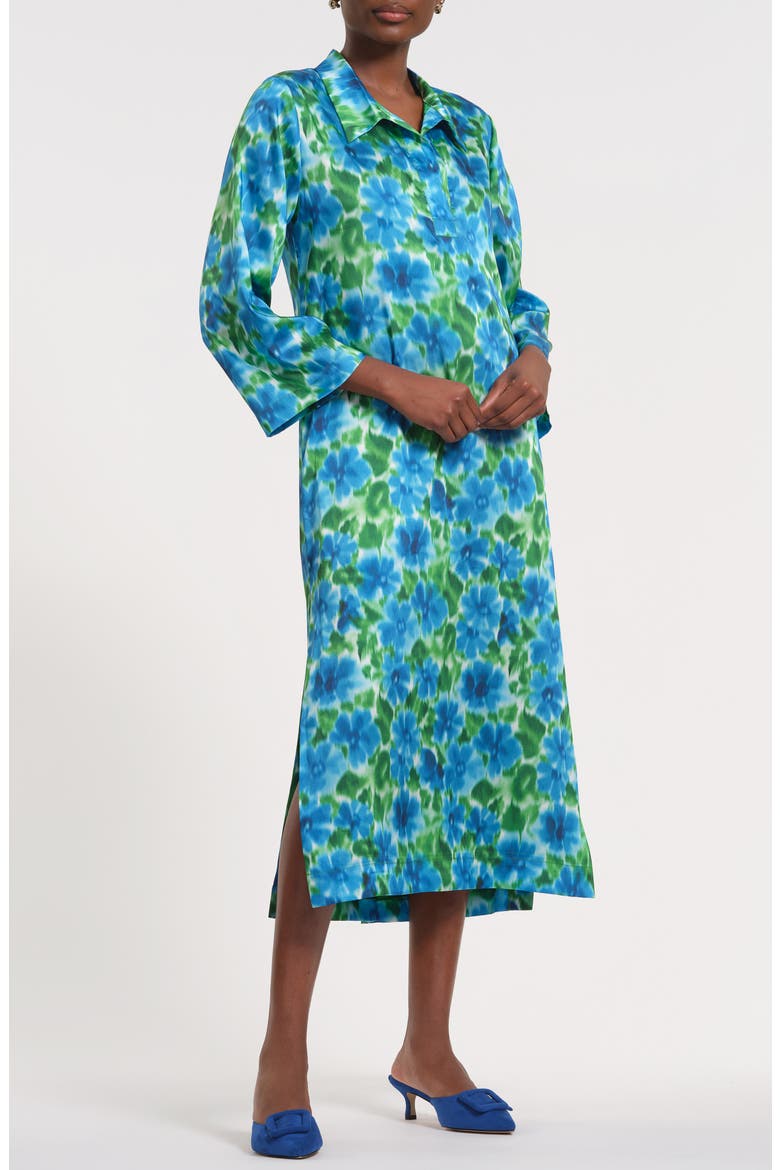 Print Midi Shirtdress, Alternate, color, GREEN MULTI