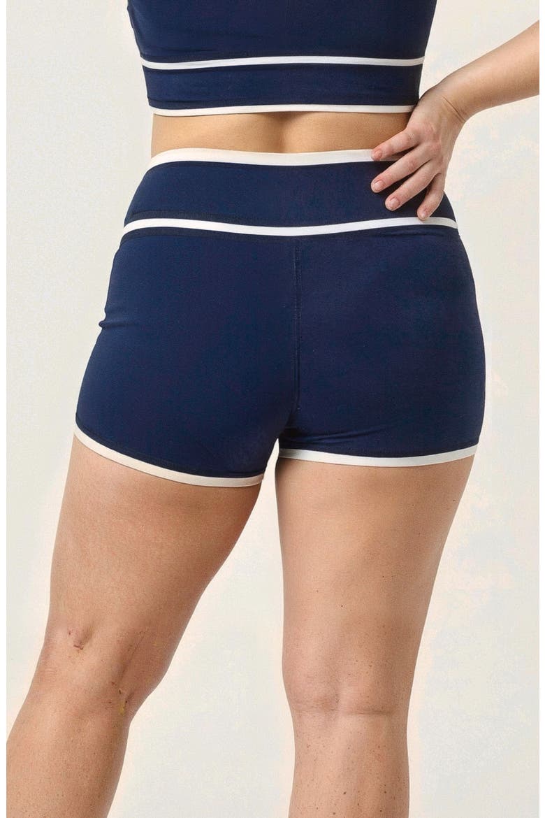 Plus Size Swim Shorts Two-Toned Collection, Alternate, color, Navy & White