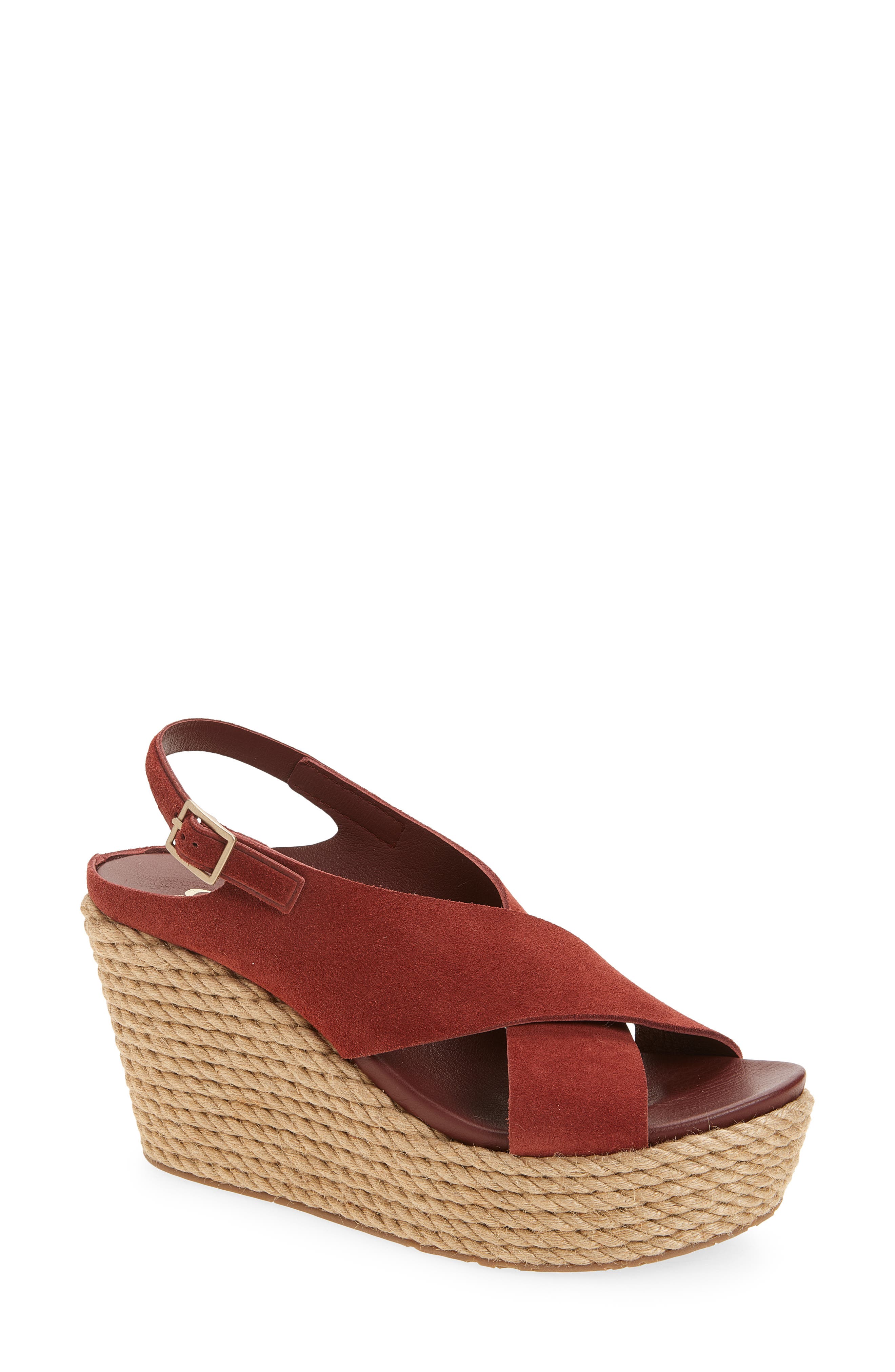 Pedro Garcia Donvina Platform Wedge Slingback Sandal, Main, color, Henna Castoro
