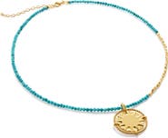 Monica Vinader Beaded Sun Pendant Necklace