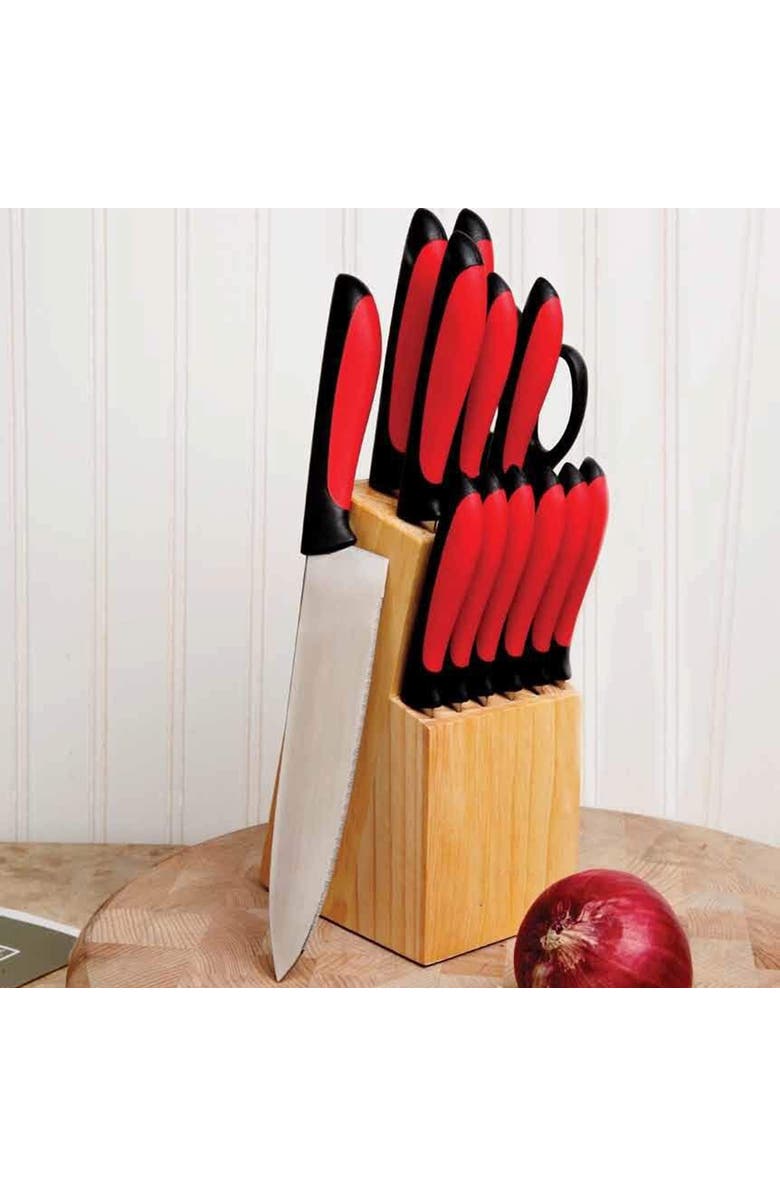 Megachef 14 Piece Cutlery Set, Alternate, color, Red