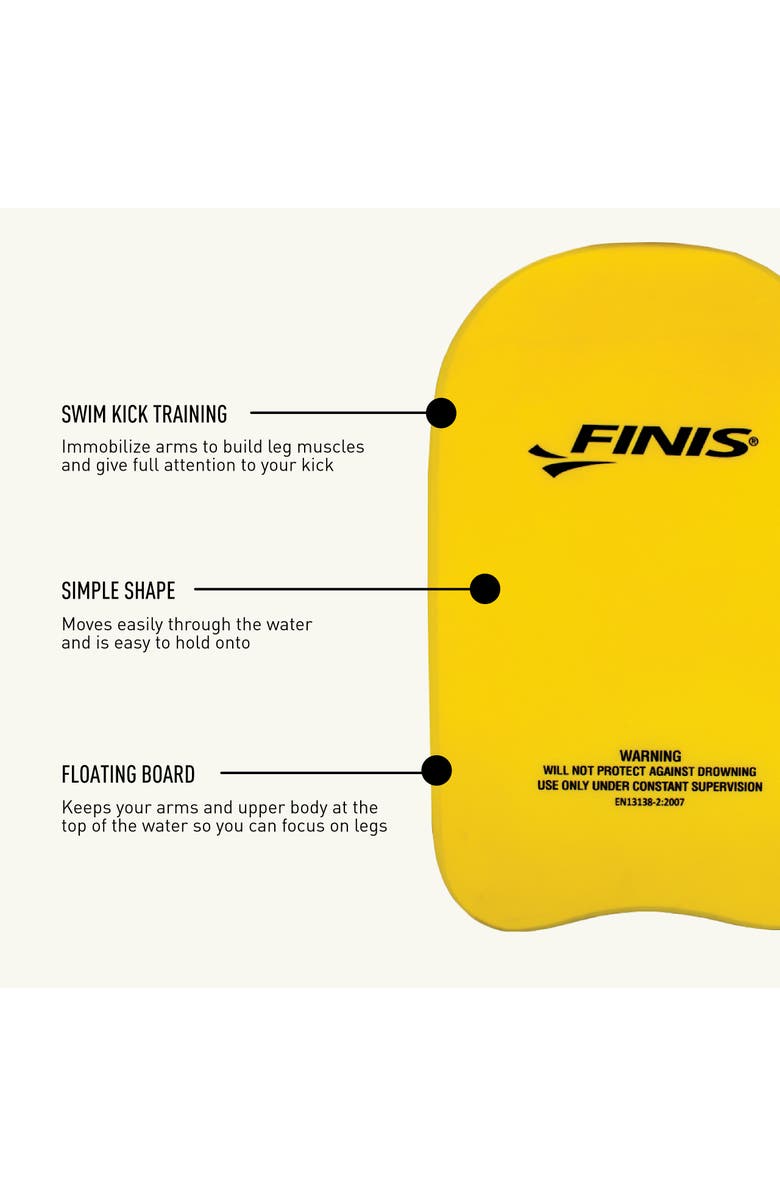FINIS Foam Kickboard for Swim Training Builds Leg Strength Soft EVA Foam Comfortable Grip, Alternate, color, Yellow