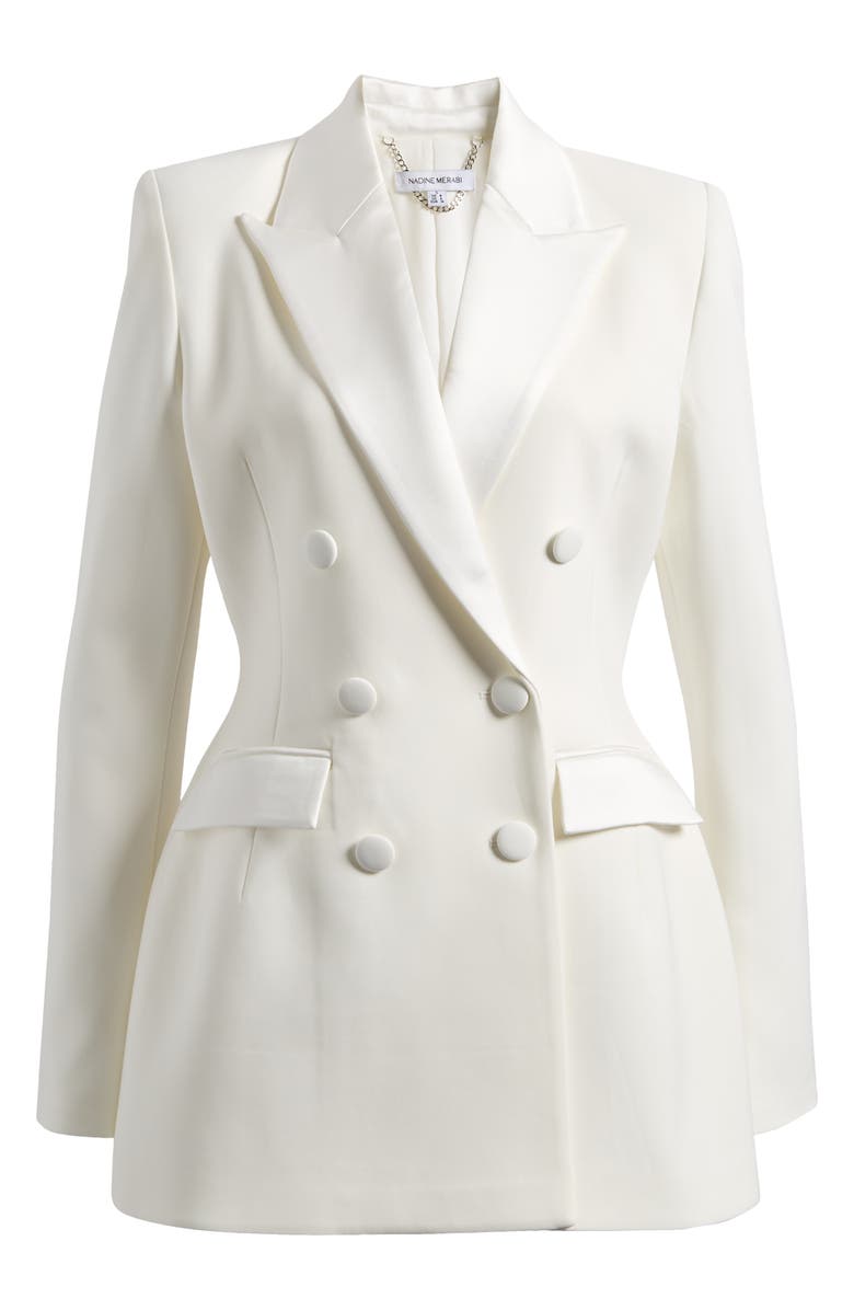 NADINE MERABI Monica Double Breasted Blazer, Alternate, color, White