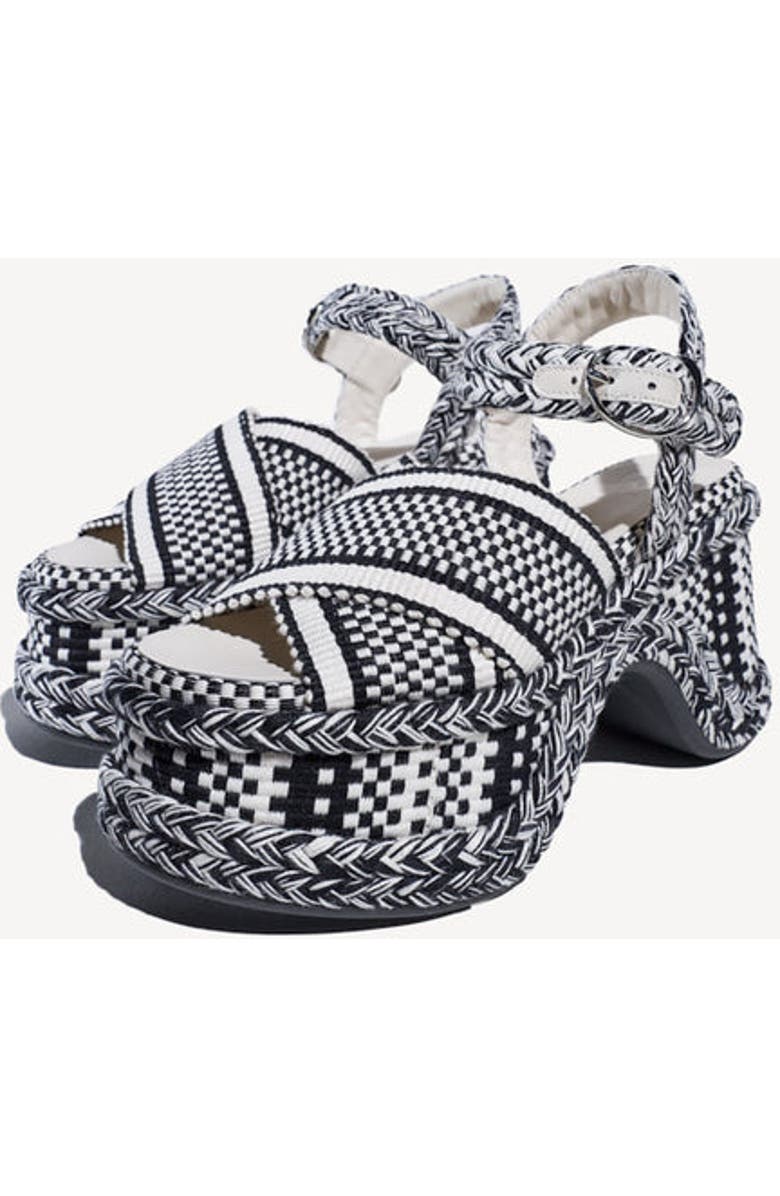 Amambaih Jose High Platform Sandals, Alternate, color, Ivory Black