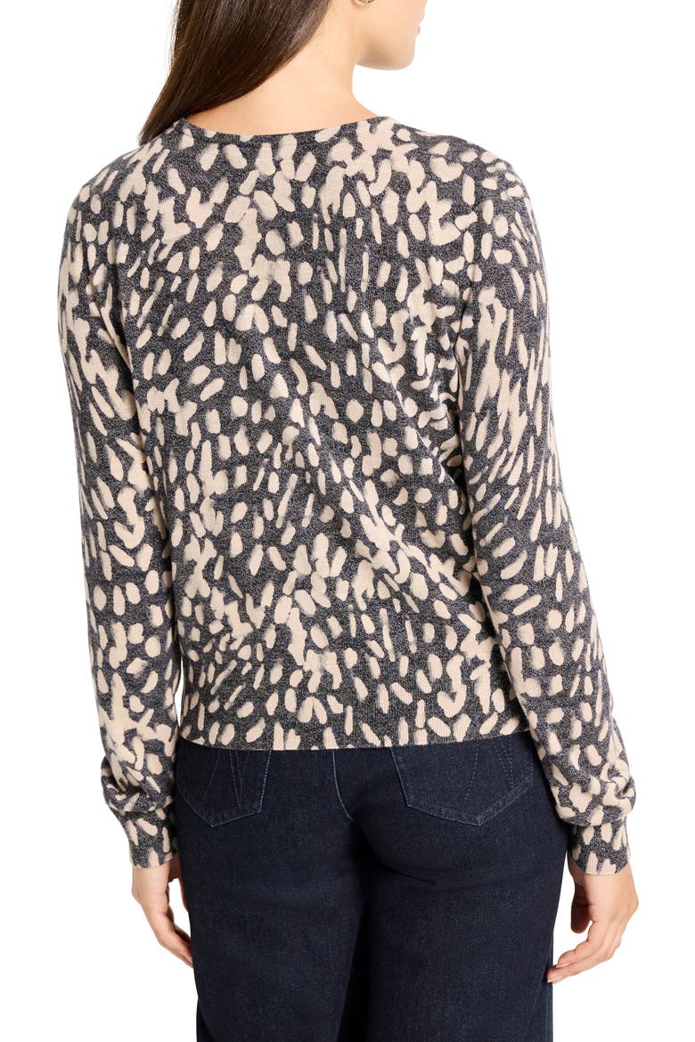 Wild Dot Cotton Blend Cardigan, Alternate, color, NEUTRAL MULTI