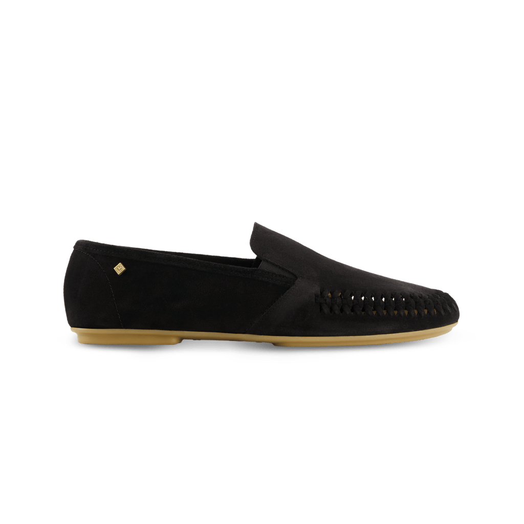 Rivieras Jazz Suede Slip-on Moccasin In Black