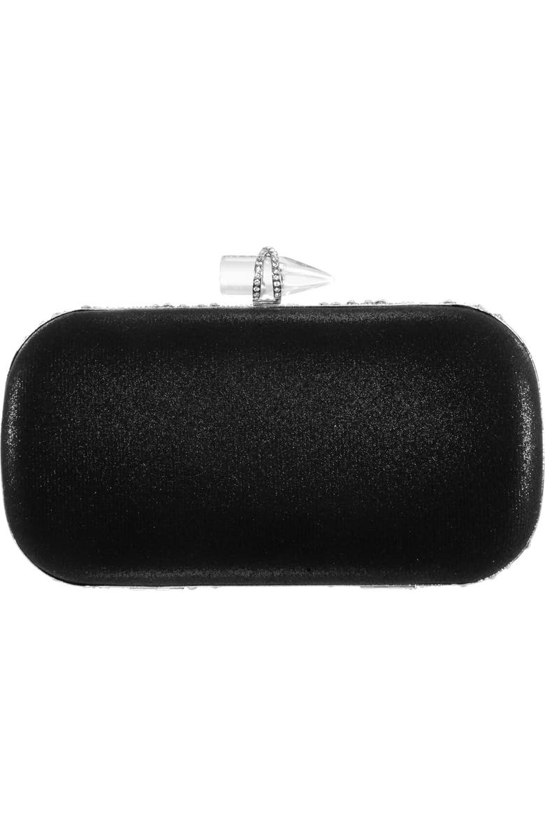 Nina Gelsey Crystal Embellished Minaudière, Alternate, color, Black-White