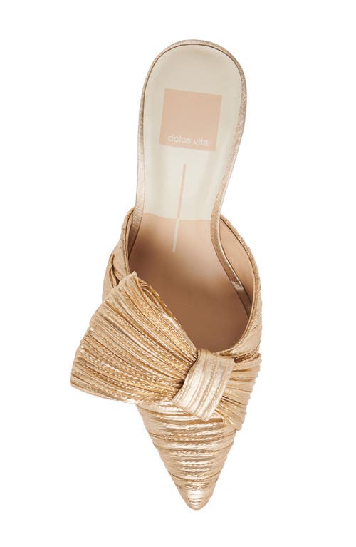 Dolce Vita Nerina Metallic Ribbon Mule Pump In Platinum Fabric