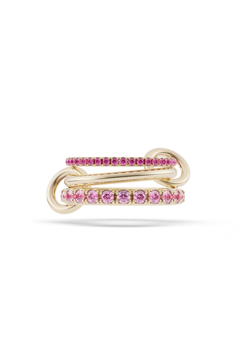 Spinelli Kilcollin Norah Rose Pavé Linked Ring, Main, color, Yellow Gold