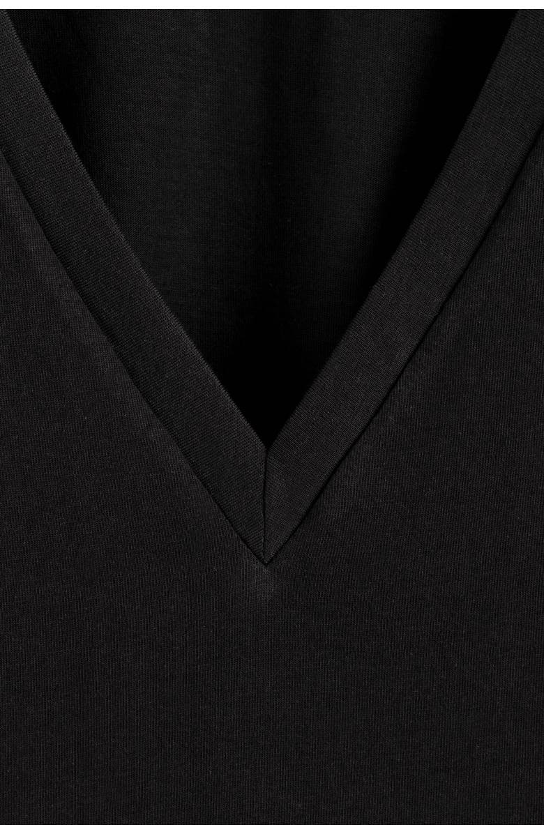 COS Cotton V-Neck T-Shirt, Alternate, color, Black