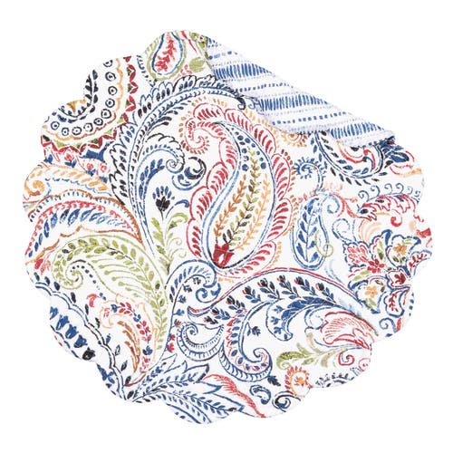 C & F Home C&f Home Payton Paisley Round Placemats Set Of 6, 17" In Blue