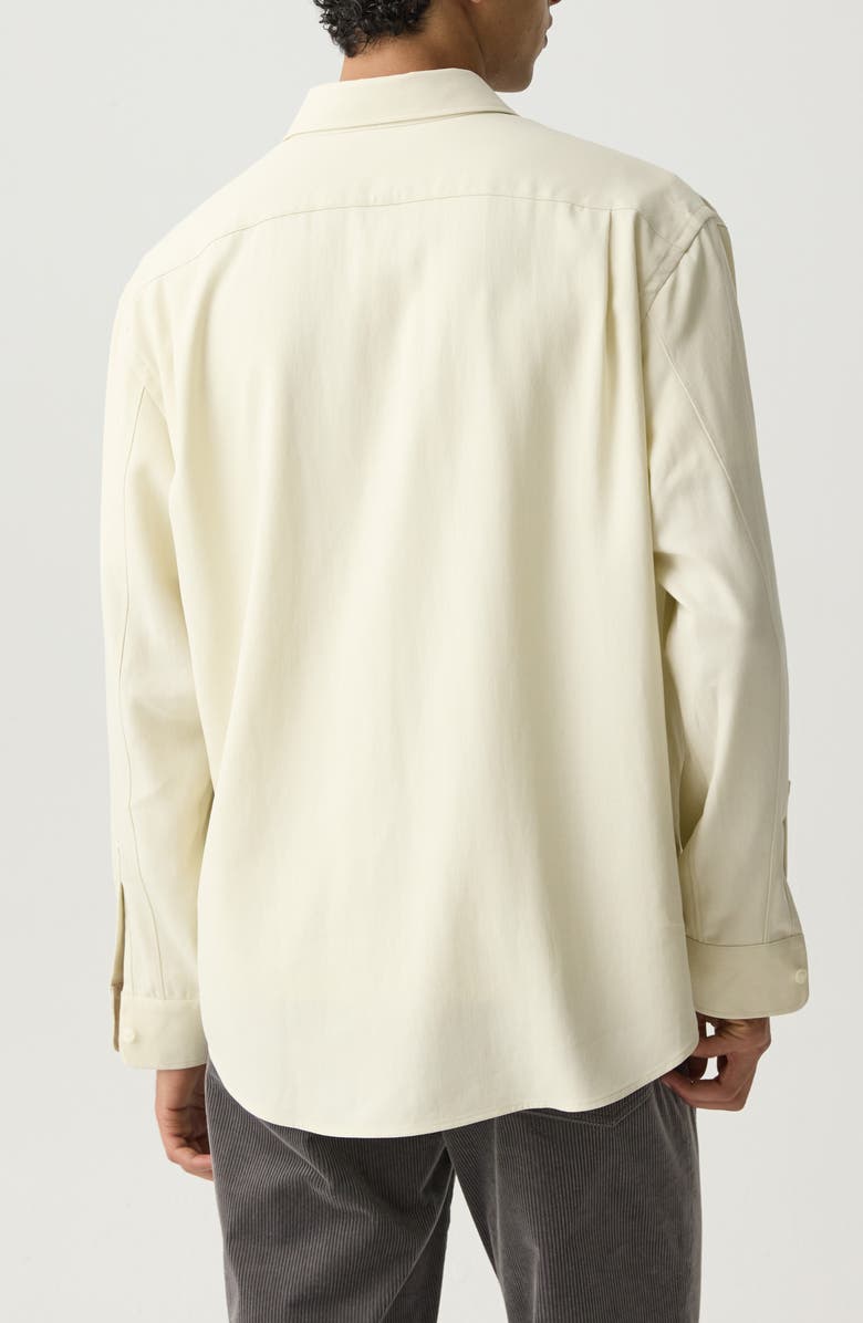 Theory Leaf Relaxed Button-Up Shirt, Alternate, color, Oat Milk
