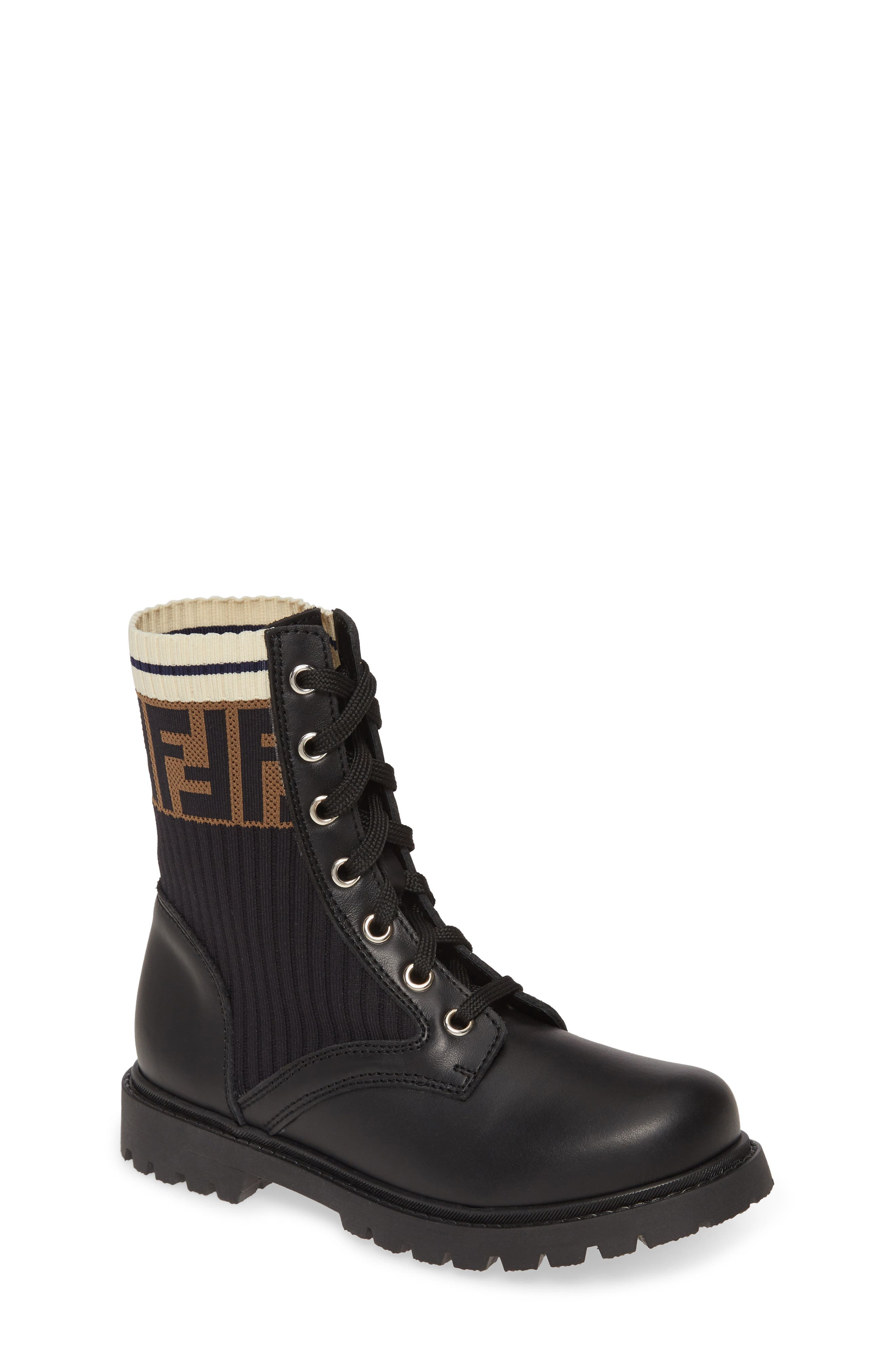 Fendi Lace-Up Boot, Main, color, 