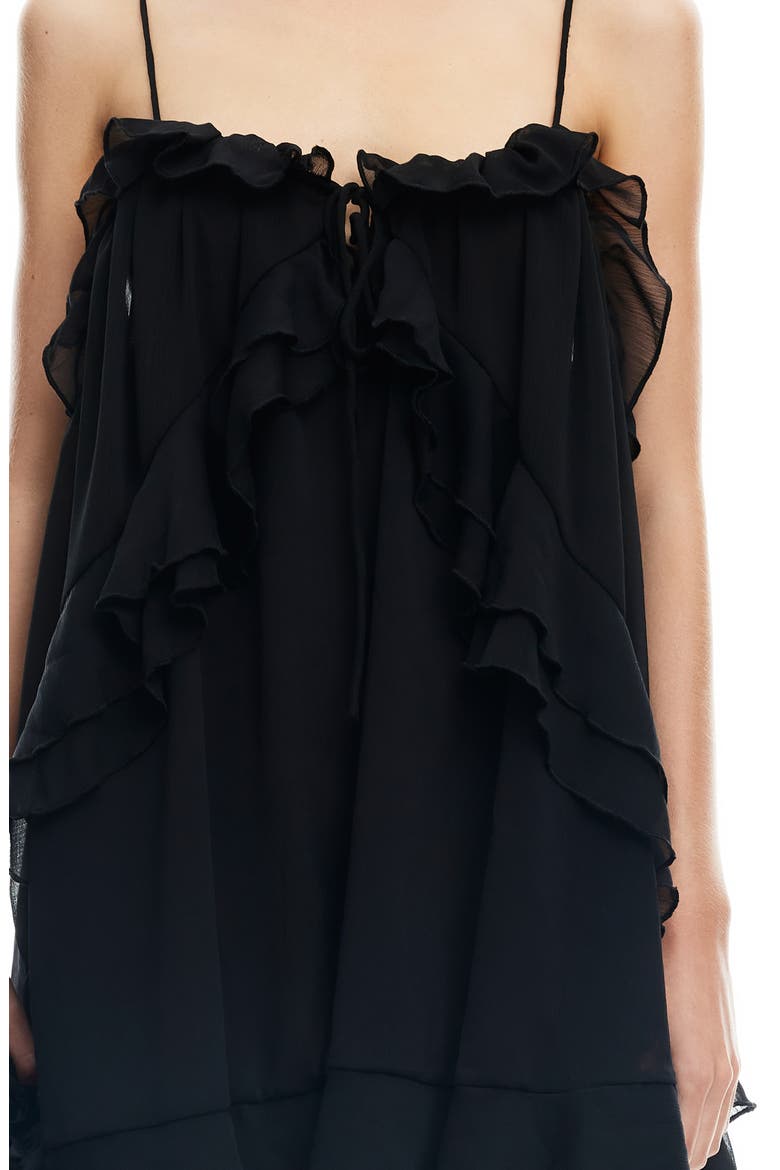 Ethereal Ruffle Chiffon Minidress, Alternate, color, OBSIDIAN