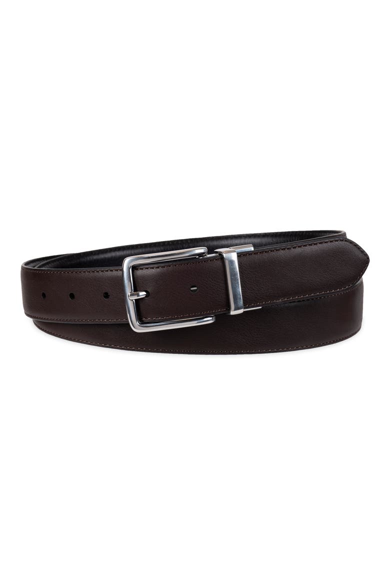 Reversible Feather Edge Leather Belt, Alternate, color, BLACK/ BROWN