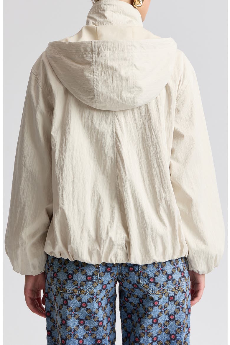 Balloon Hem Hooded Windbreaker Jacket, Alternate, color, PORCELAIN