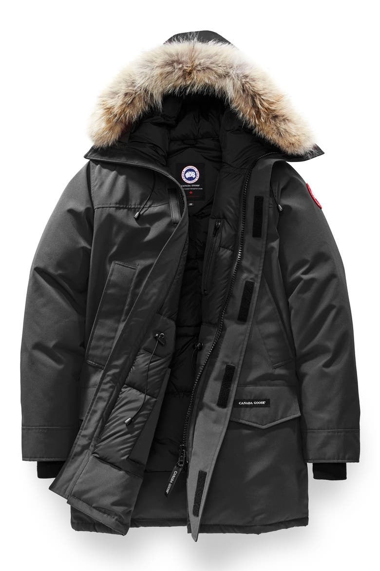 Langford Fusion Fit Parka with Genuine Coyote Fur Trim, Alternate, color, GRAPHITE