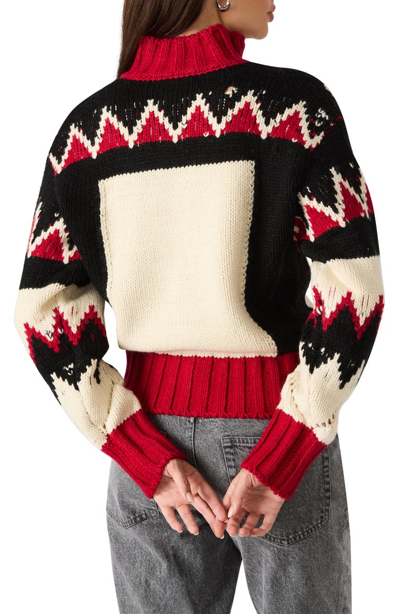 Steve Madden Averia Zip Sweater Jacket, Alternate, color, Multi