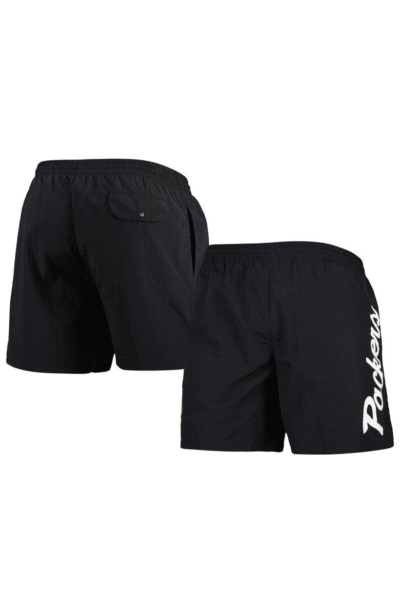 Mitchell & Ness Men's Mitchell & Ness Black Green Bay Packers Team Essentials Nylon Shorts, Main, color, Black