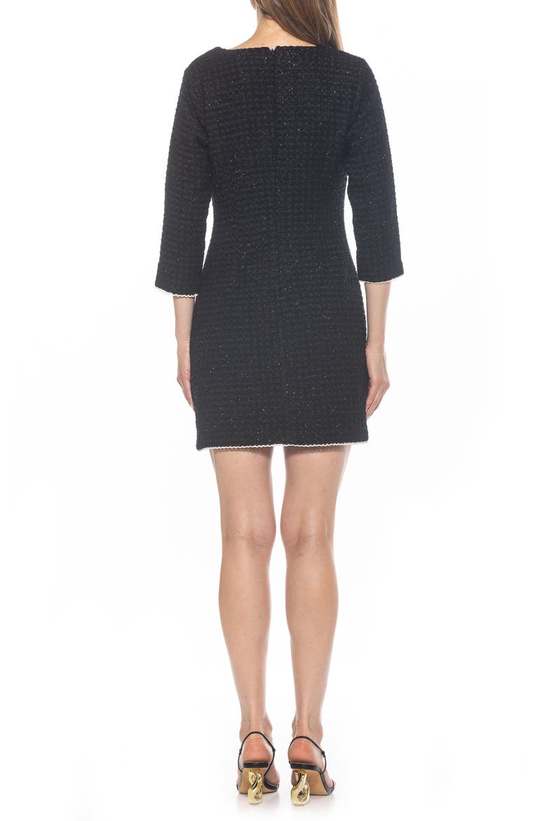 Dianys Tweed Shift Mindress, Alternate, color, BLACK