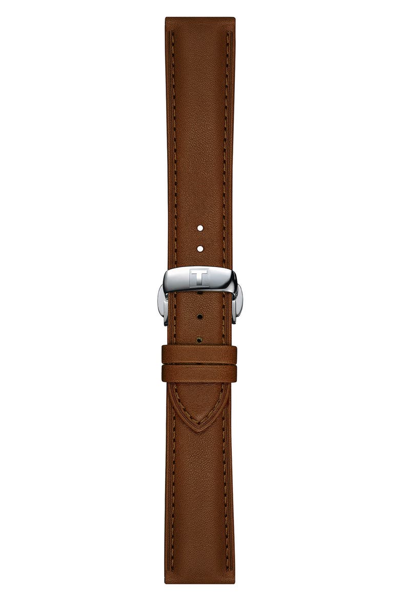 Chemin des Tourelles Powermatic 80 Leather Strap Watch, 39mm, Alternate, color, BROWN