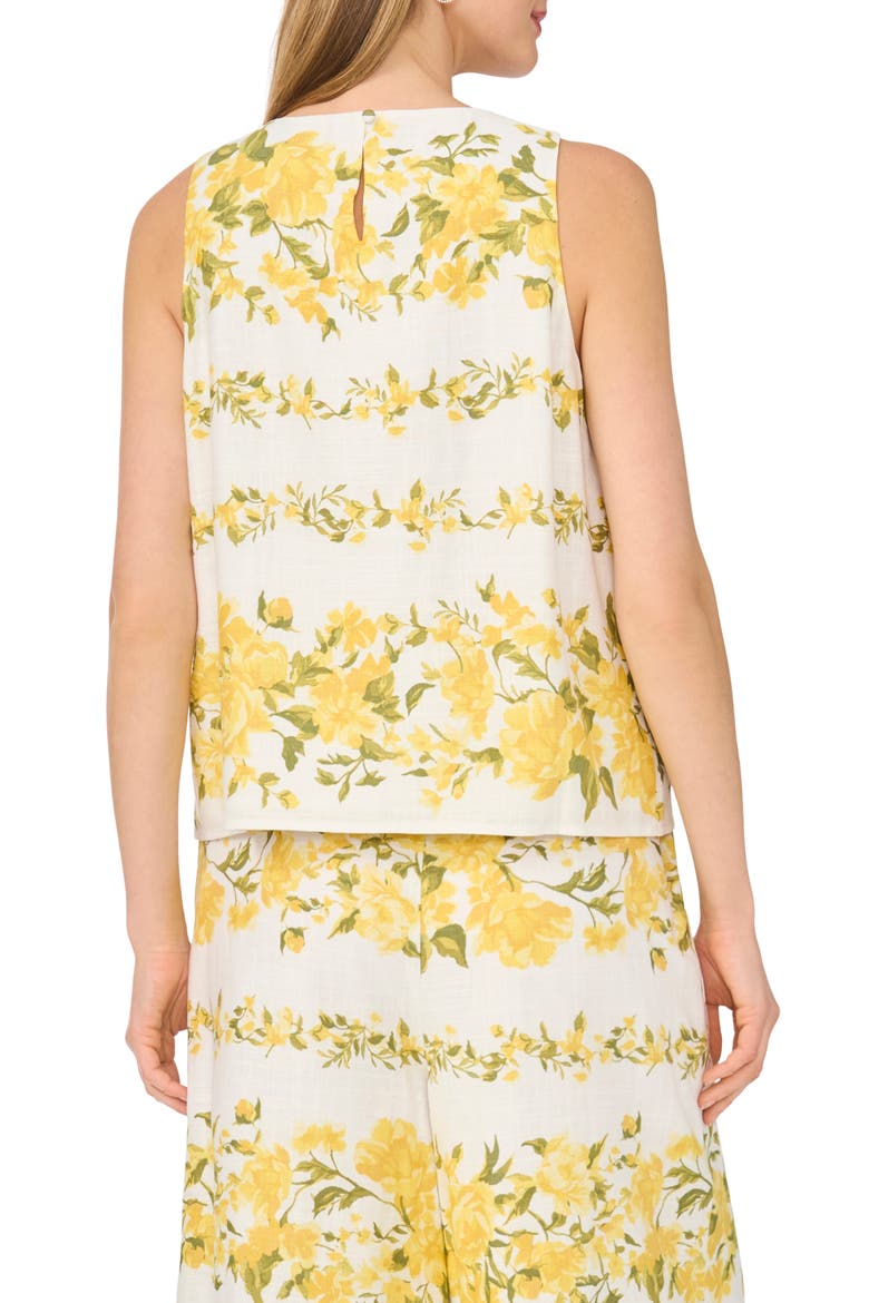 Sleeveless Floral Print Top, Alternate, color, ULTRA WHITE