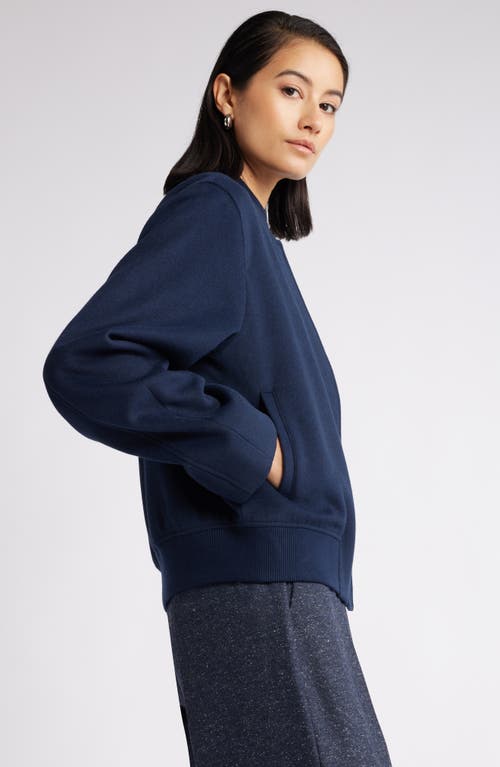 Nordstrom Brushed Bomber Jacket In Navy Night