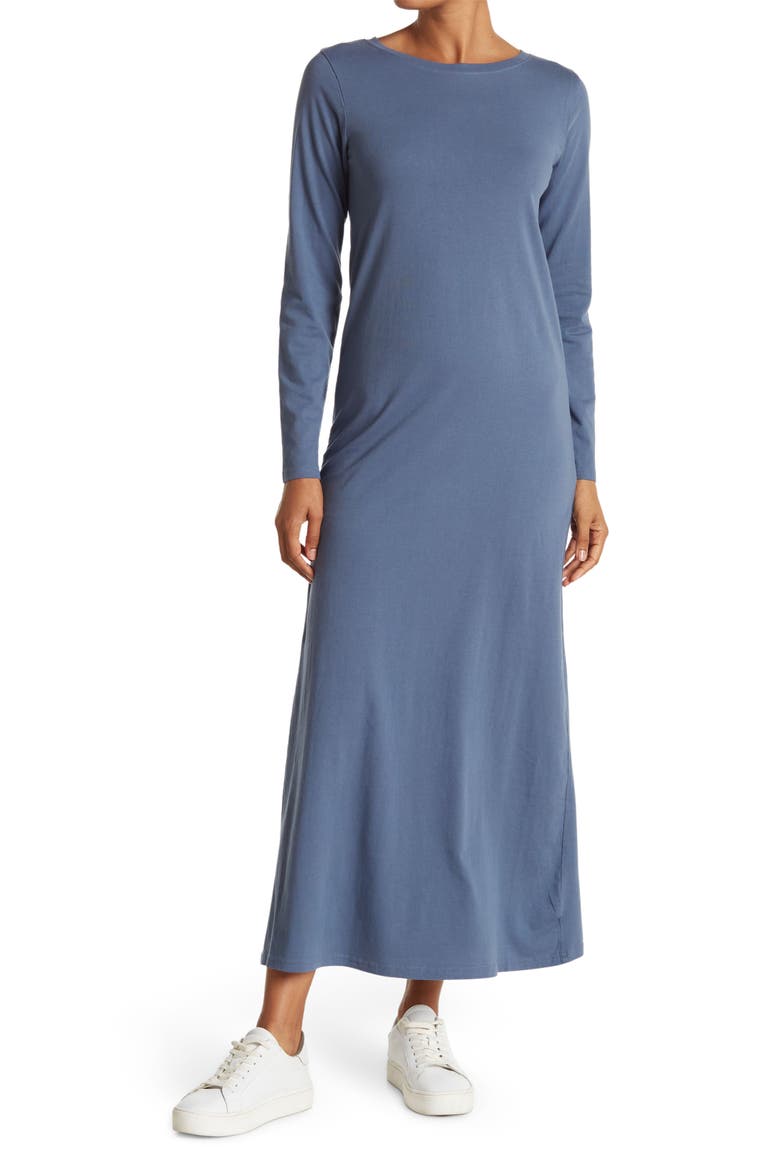 Long Sleeve Knit Maxi Dress, Main, color, BLUE VINTAGE