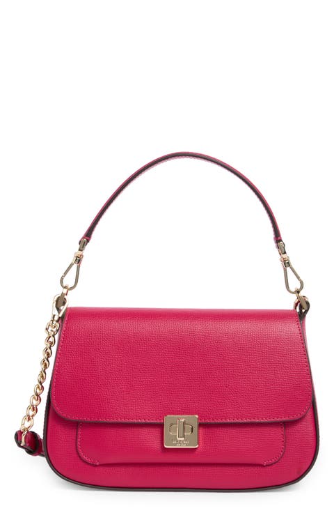 phoebe refined grained leather shoulder bag