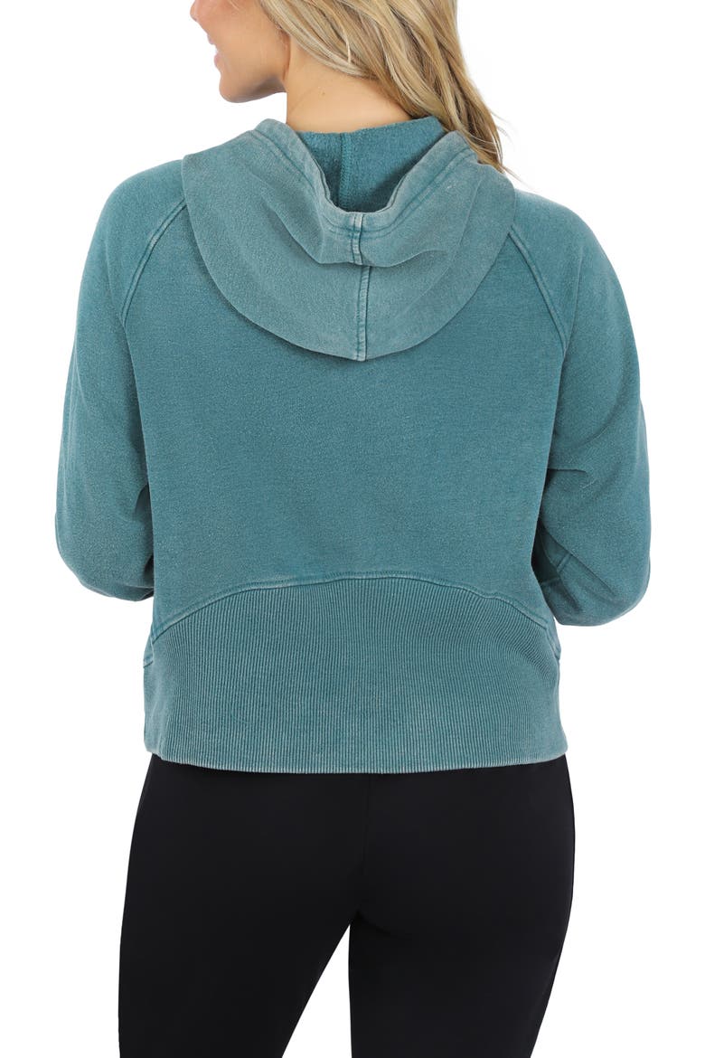 Stone Wash Zip Fleece Hoodie, Alternate, color, DEEP TEAL