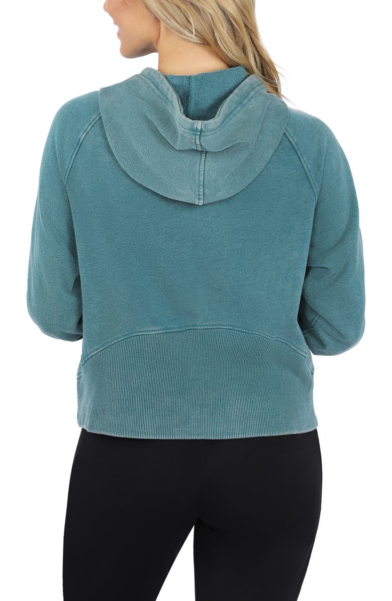 90 DEGREE BY REFLEX Stone Wash Zip Fleece Hoodie, Alternate, color,