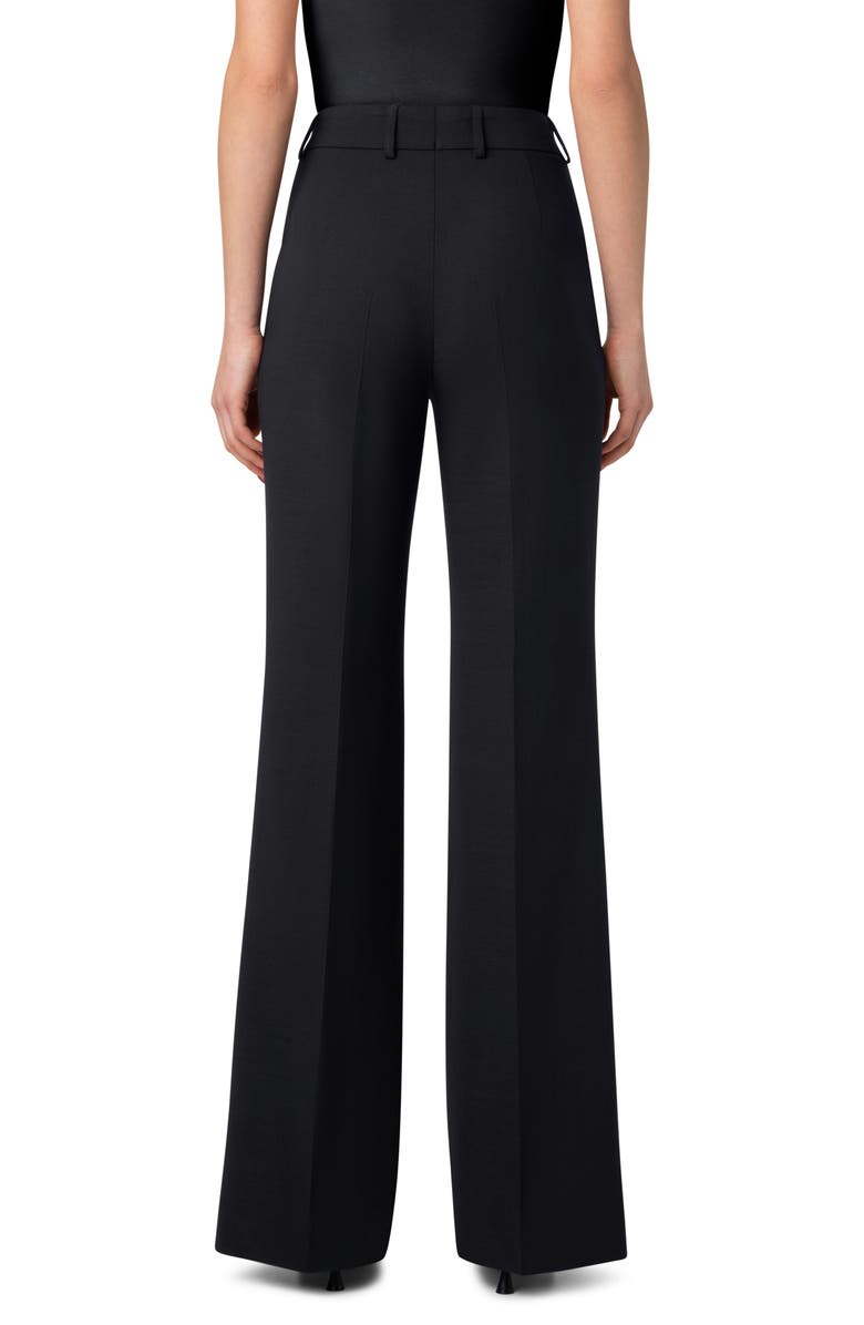 Akris Florine Wide Leg Wool Blend Pants, Alternate, color, Black
