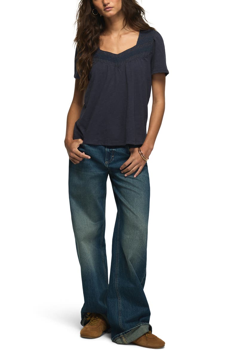 Embroidered Yoke T-Shirt, Alternate, color, OMBRE BLUE