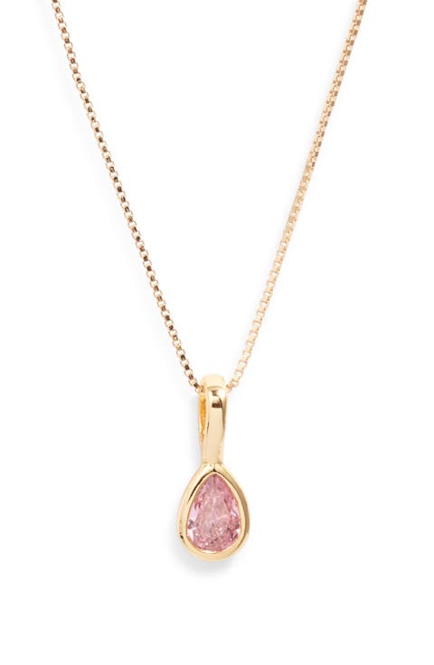 Teardrop Birthstone Pendant Necklace